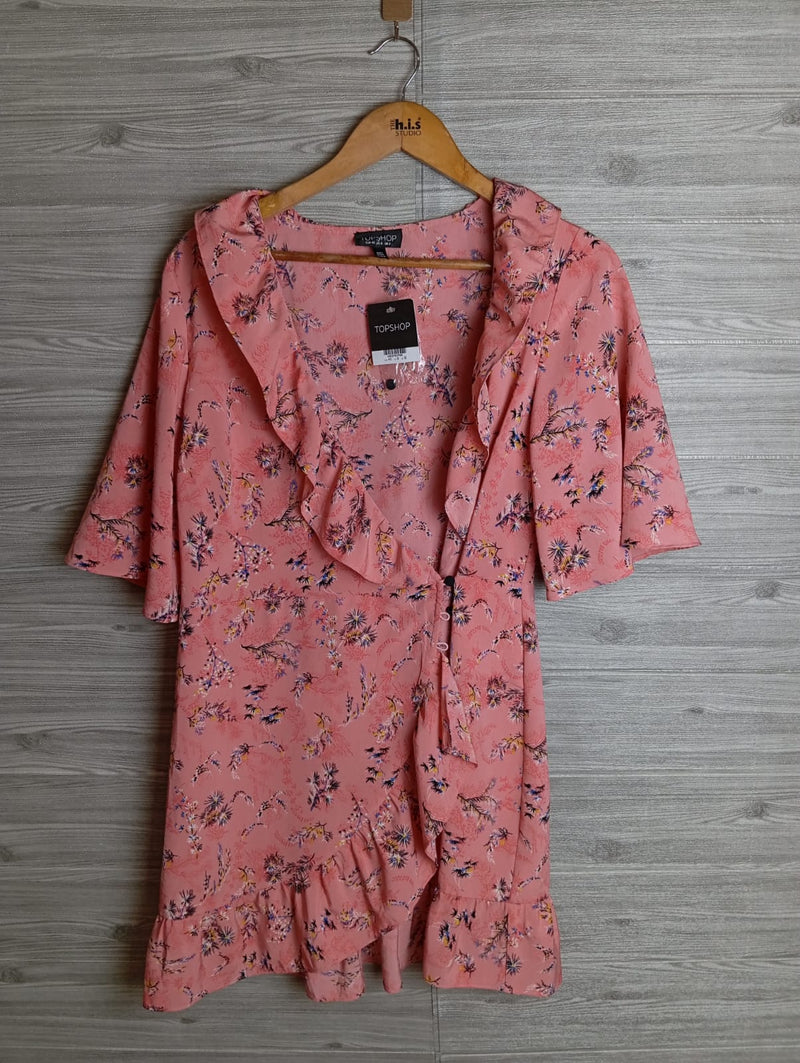 TOPSHOP OFF DUTY RUFFLE TEA FLORAL WRAP DRESS – Reloved Picks